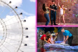 Collage showcasing images of the 3 Orlando attractions at Icon Park